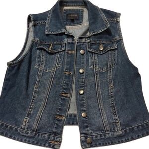 The Limited Denim Vest Small Dark Wash Fitted Button Front Jean Jacket Women’s